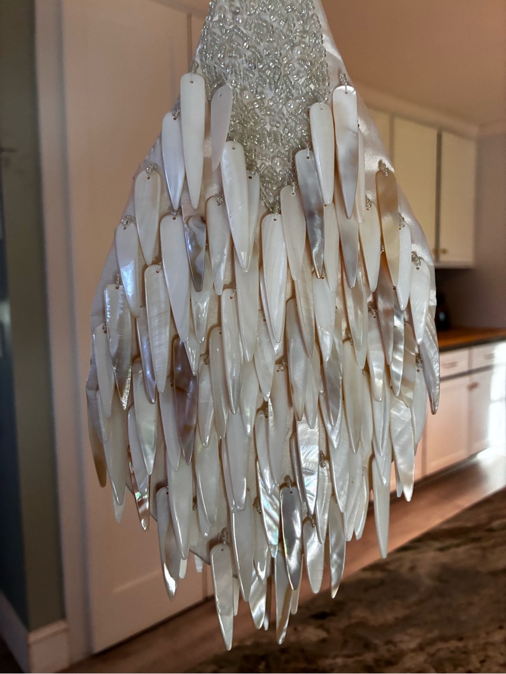 New vintage Pearlescent Shell Fringe Statement bag purse!!!! stunning